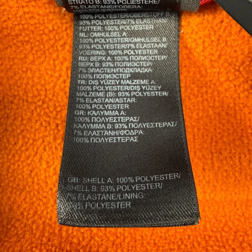 NORTH FACE 1/4 Zip Pullover‎ Smooth Face Fleece Sweatshirt Mens Small Orange